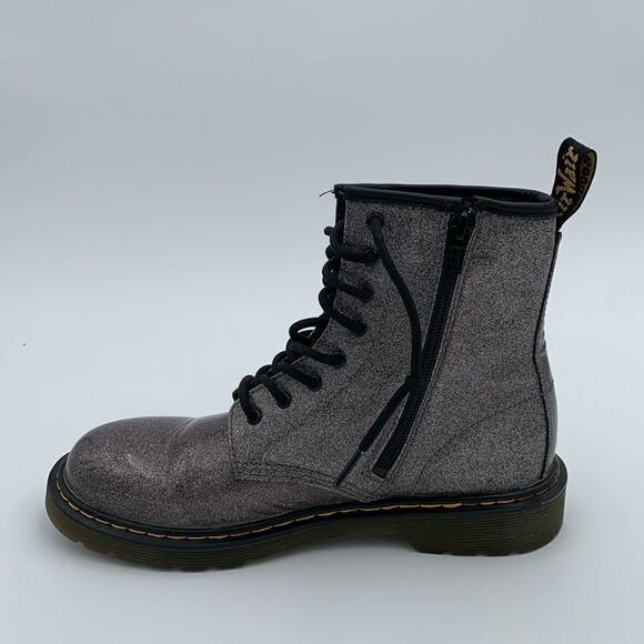 Dr Martens glitter gunmetal combat boots sparkles punk glam woman’s size 7 - Picture 3 of 11
